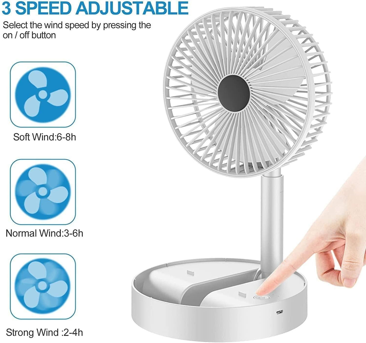 Rechargeable High Speed Table Desk Fan