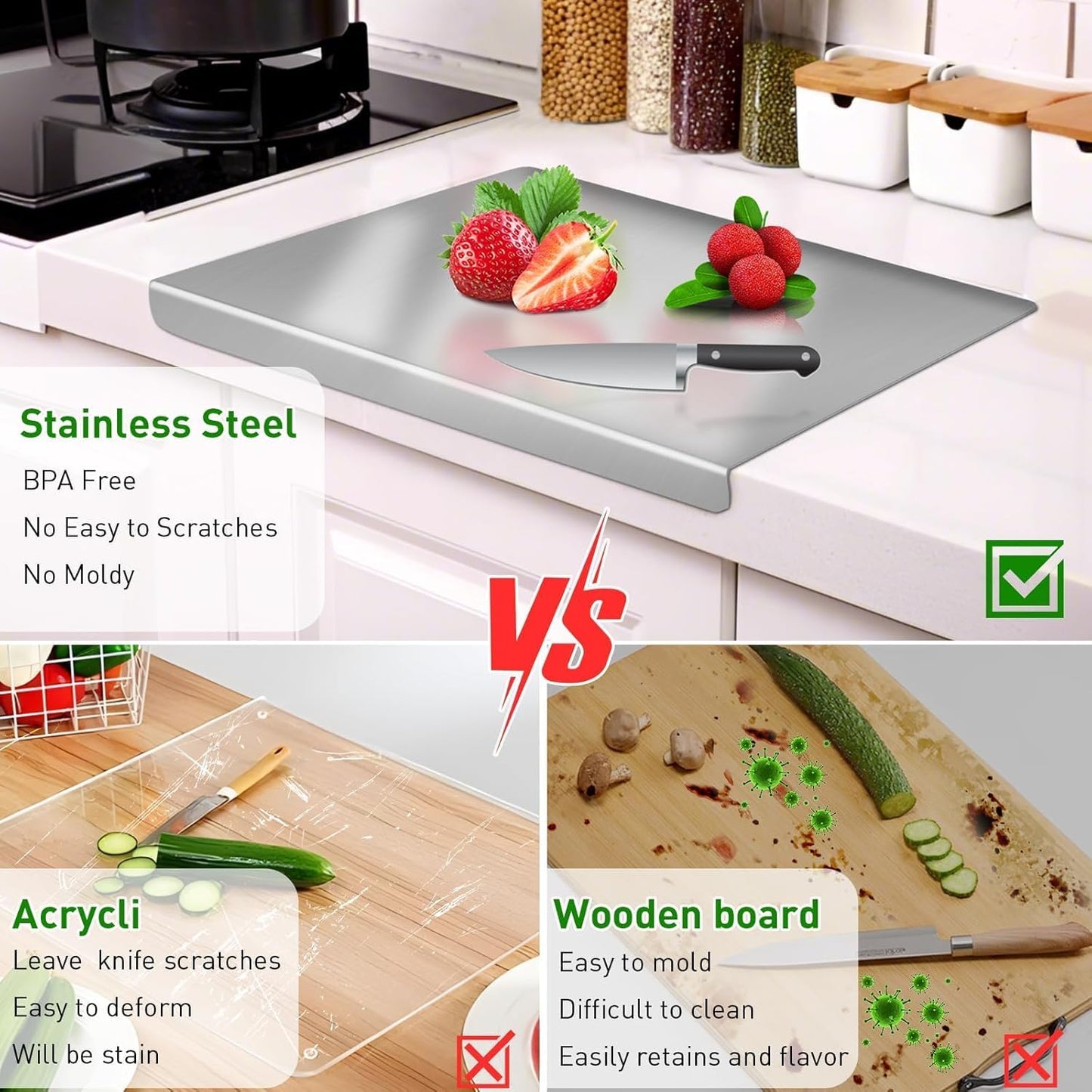 Premium Stainless Steel Chopping Board